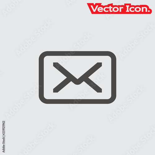 Mail icon isolated sign symbol and flat style for app, web and digital design. Vector illustration.