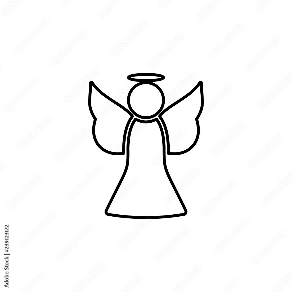 Angel icon. Simple outline vector of Christmas, New Year and holidays set icons for UI and UX, website or mobile application
