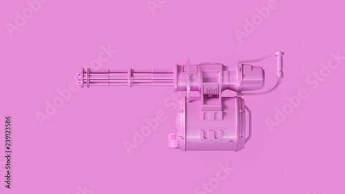 Pink Mini gun 3d Illustration 3d Rendering photo