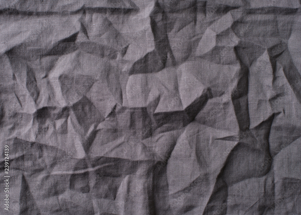 Background and texture grey textile linen cloth, wrikles and crumpled Background and texture grey textile linen cloth, wrikles and crumpled