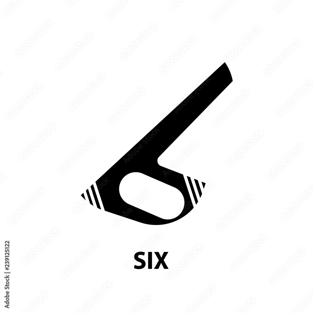 The Number Six. Shaped Black Numbers. Mathematical Figures. The Number Six. Shaped Black Numbers. Mathematical Figures.