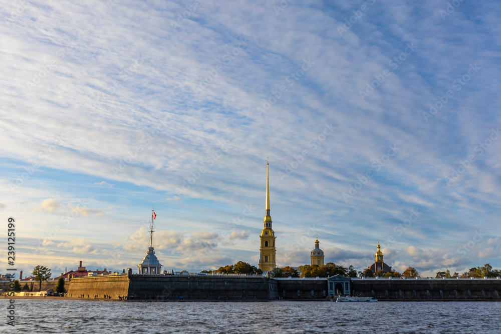 Saint Petersburg peak tower cityscape on a cloudy sky Saint Petersburg peak tower cityscape on a cloudy sky