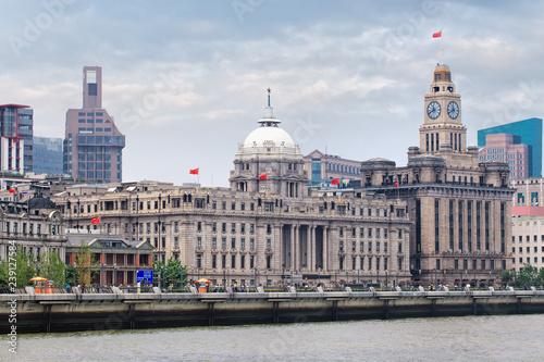 Photography Majestic art-deco colonial architecture at Bund Boulevard, Shanghai, China