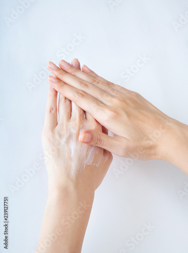 woman's hand care, close up