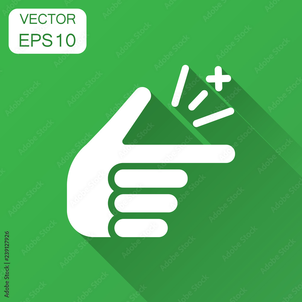 Finger snap icon in flat style. Fingers expression vector illustration with long shadow. Snap gesture business concept. Finger snap icon in flat style. Fingers expression vector illustration with long shadow. Snap gesture business concept.