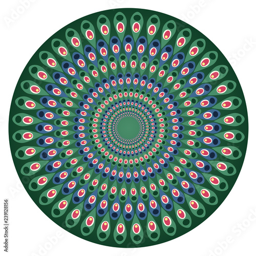 The Traditional Central Asian Atlas Silk Pattern, The Peacock Tails Pattern 