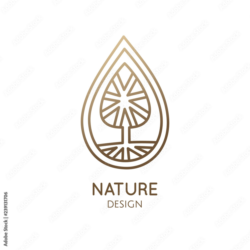 Abstract symbol of tree and water Abstract symbol of tree and water