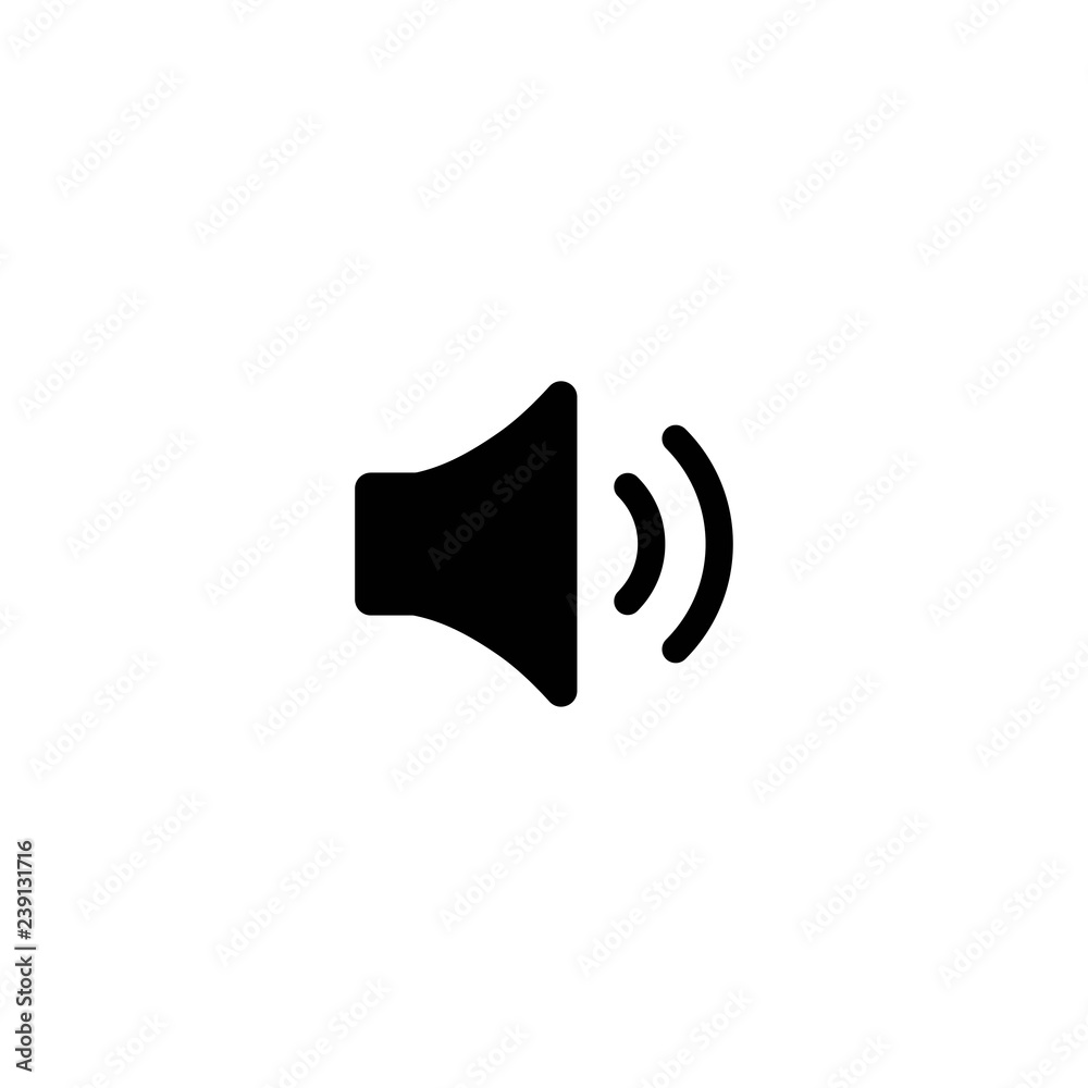 black audio speaker isolated on white background. Flat simple vector black audio speaker isolated on white background. Flat simple vector