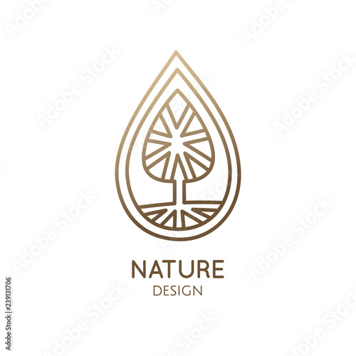 Abstract symbol of tree and water