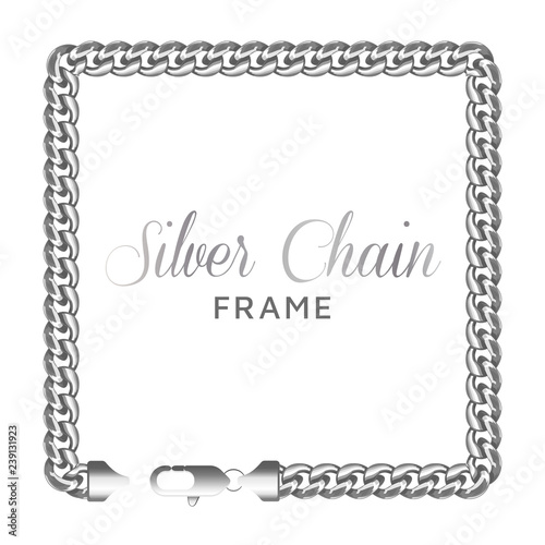 Silver chain square border frame.