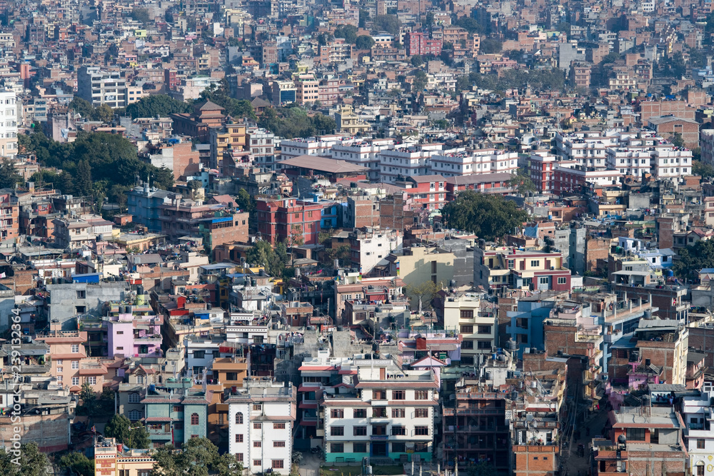 Obraz premium aerial view of city kathmandu 