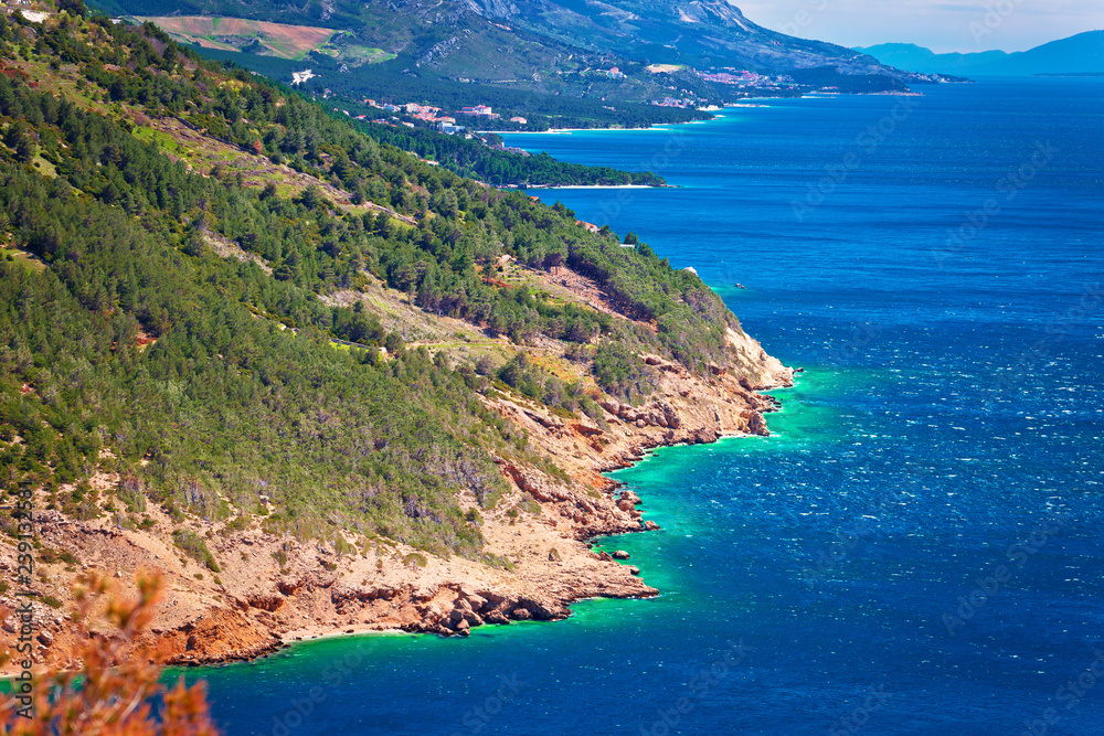 Makarska riviera Biokovo cliffs waterfront view