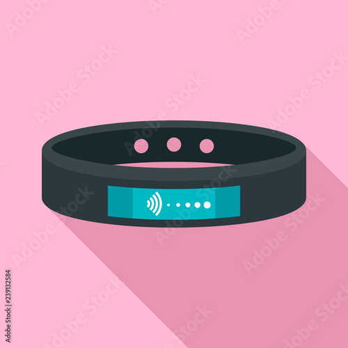 Nfc bracelet icon. Flat illustration of nfc bracelet vector icon for web design