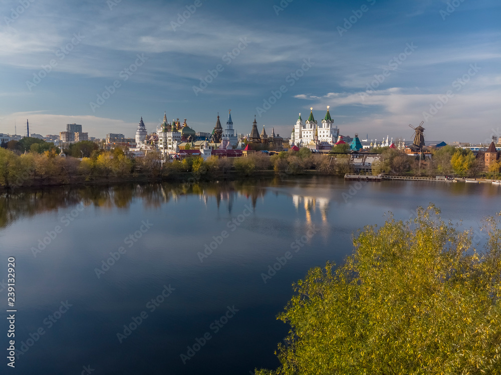 Beautiful view of Kremlin in Izmailovo in Moscow, Russia