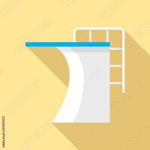 Springboard pool icon. Flat illustration of springboard pool vector icon for web design