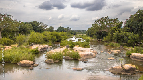 Fotografie Panorama of Sabie river crossing Kruger