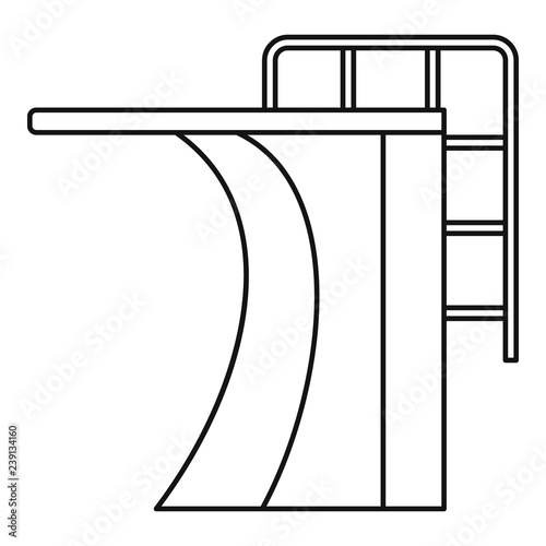 Springboard pool icon. Outline springboard pool vector icon for web design isolated on white background