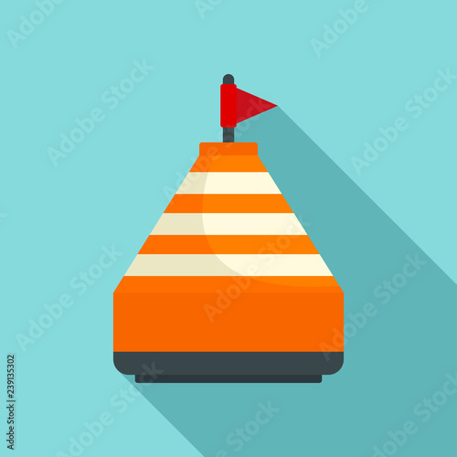 Orange buoy icon. Flat illustration of orange buoy vector icon for web design