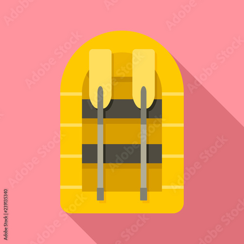 Rubber boat icon. Flat illustration of rubber boat vector icon for web design