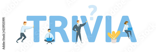 TRIVIA. Concept with keywords, letters, and icons. Colored flat vector illustration. Isolated on white background.