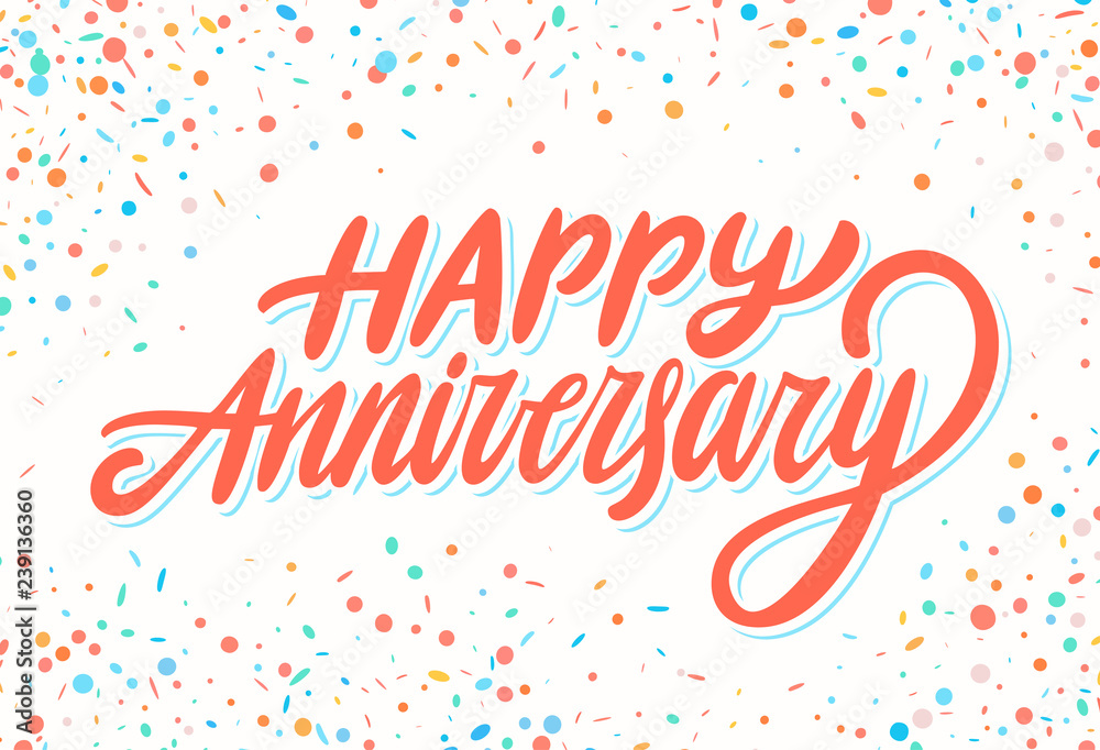 Happy Anniversary. Greeting card. Stock Vector | Adobe Stock