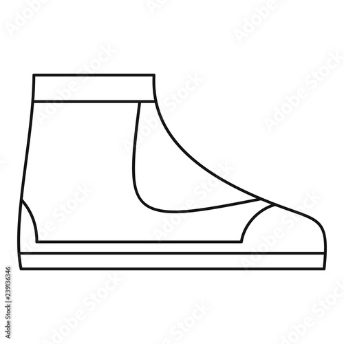 Diving boot icon. Outline diving boot vector icon for web design isolated on white background