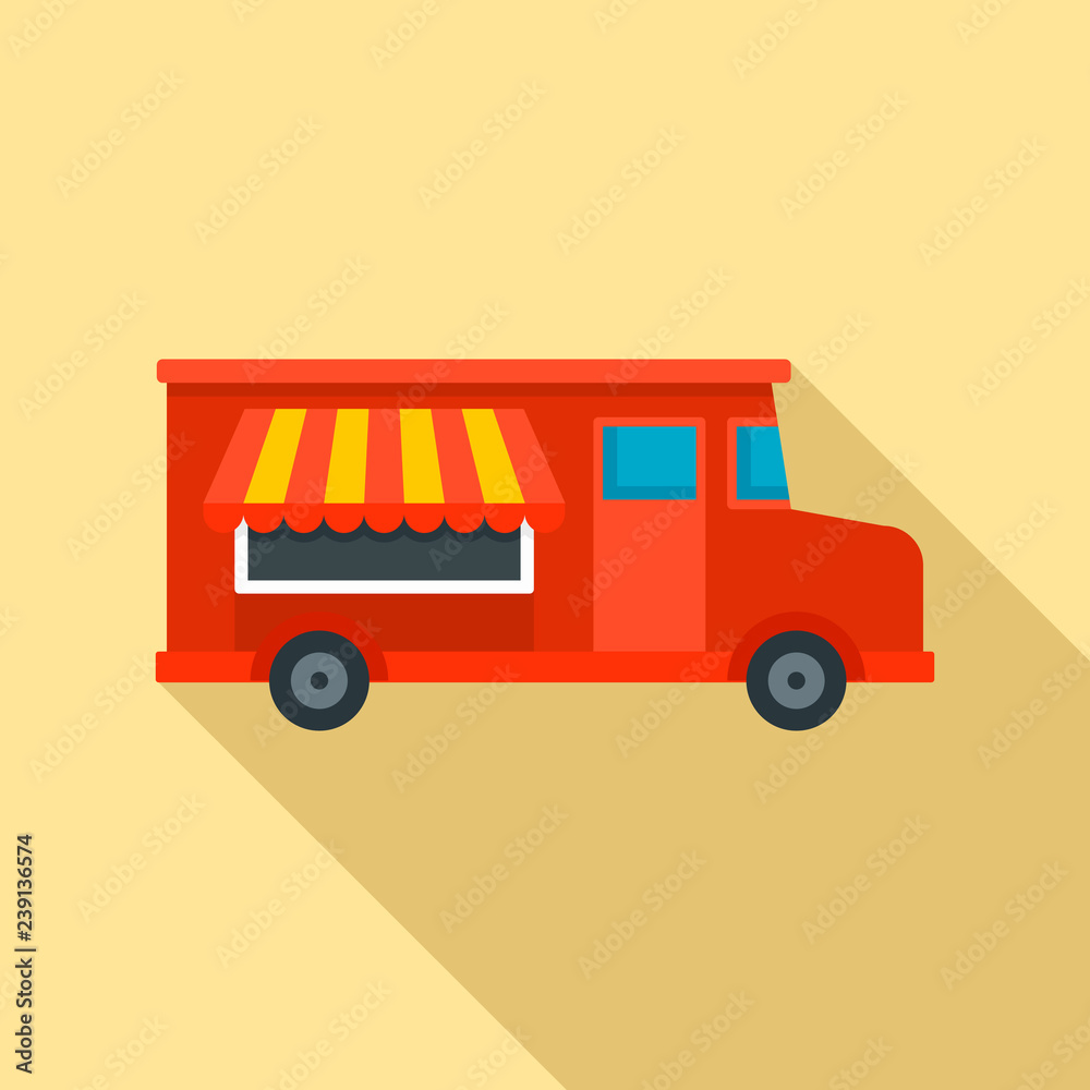Food truck icon. Flat illustration of food truck vector icon for web design Food truck icon. Flat illustration of food truck vector icon for web design