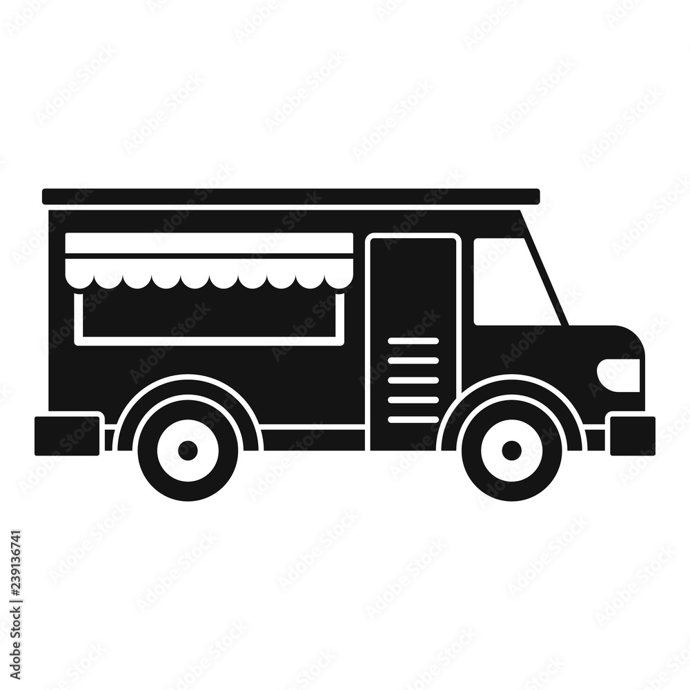 Fast food truck icon. Simple illustration of fast food truck vector icon for web design isolated on white background