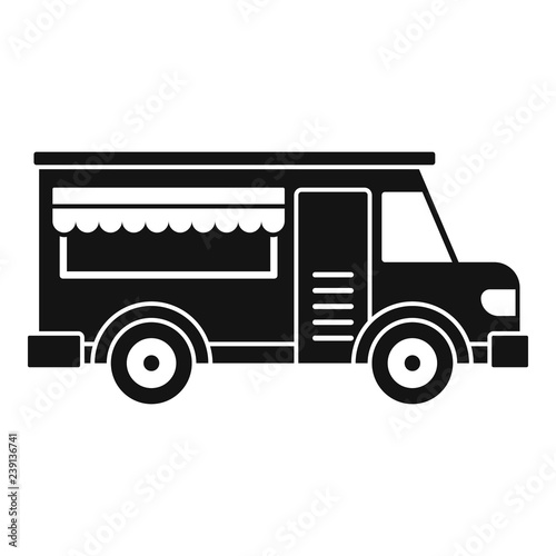 Fast food truck icon. Simple illustration of fast food truck vector icon for web design isolated on white background