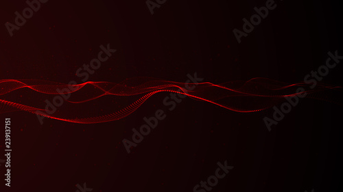 3D abstract digital wave particles. Futuristic vector illustration. Abstract background. - Vector