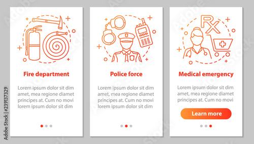 Public services onboarding mobile app page screen with linear co