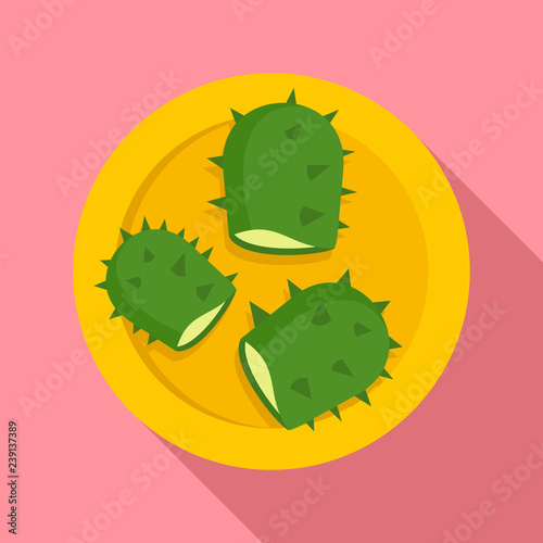 Opuniia food icon. Flat illustration of opuniia food vector icon for web design