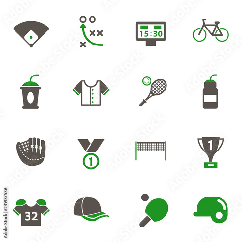 sport simple vector icons in two colors