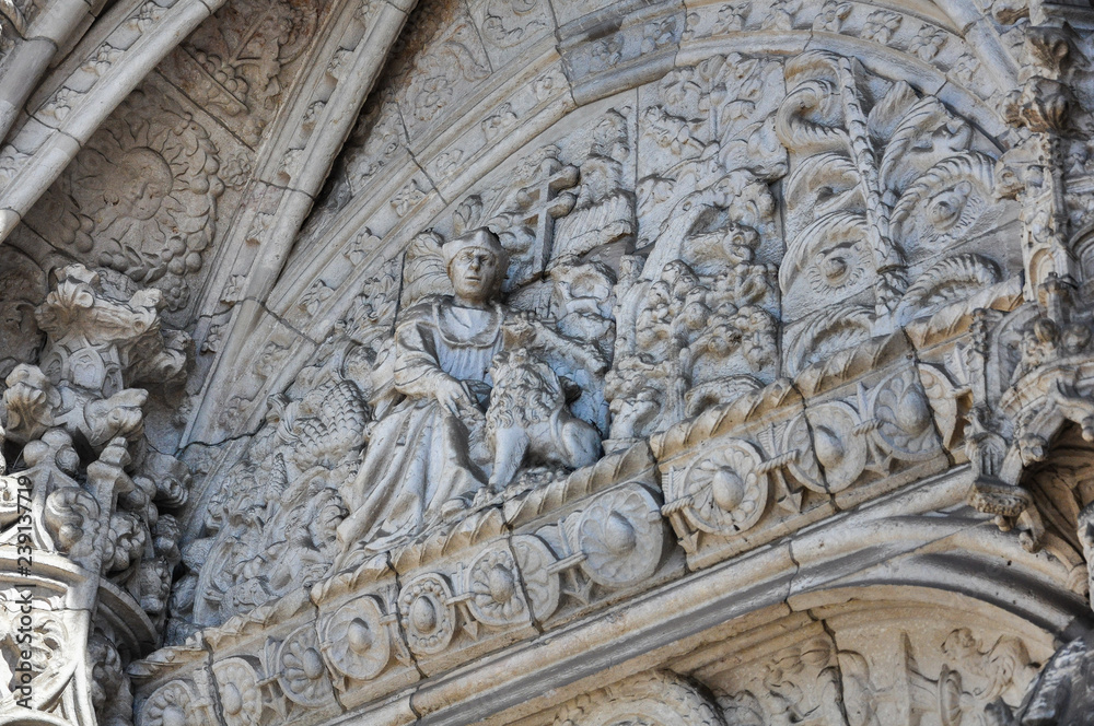 Portada de la iglesia del Monasterio de los Jerónimos, Belem, Lisboa, Portugal