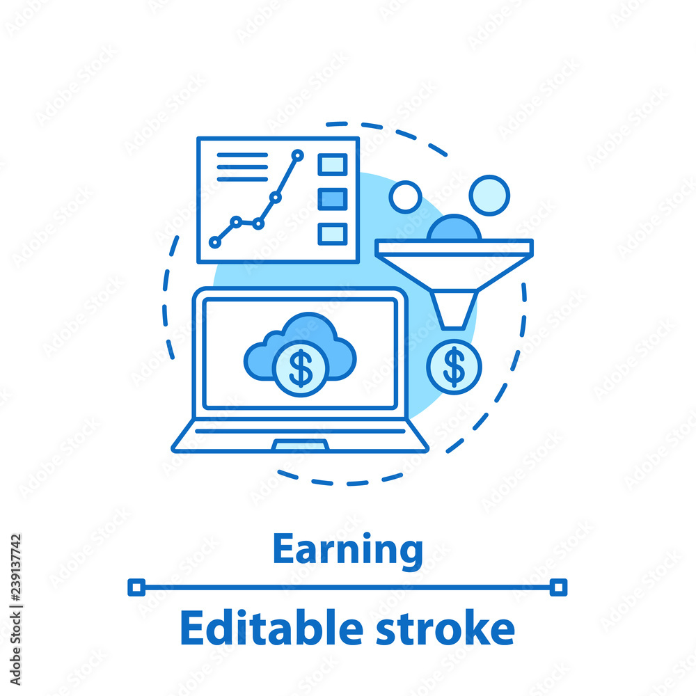 Earning concept icon Earning concept icon