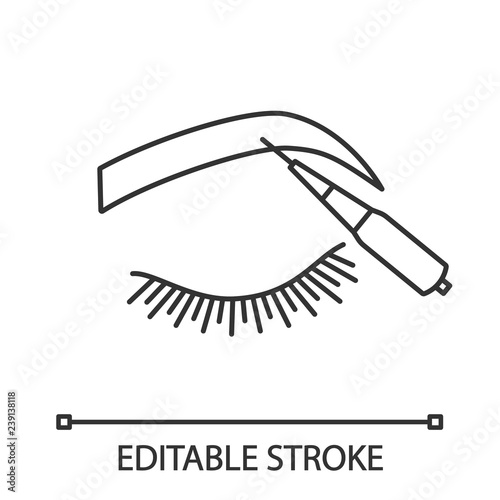 Microblading eyebrows linear icon