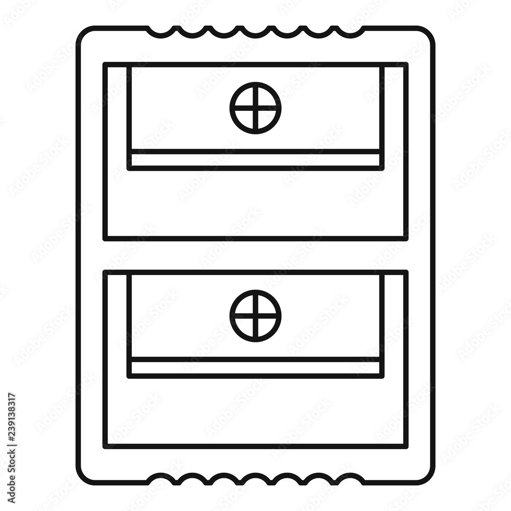 Double sharpener icon. Outline double sharpener vector icon for web design isolated on white background Double sharpener icon. Outline double sharpener vector icon for web design isolated on white background