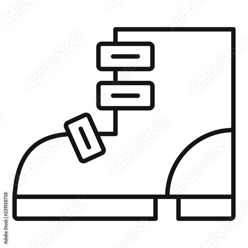 Ski boot icon. Outline ski boot vector icon for web design isolated on white background