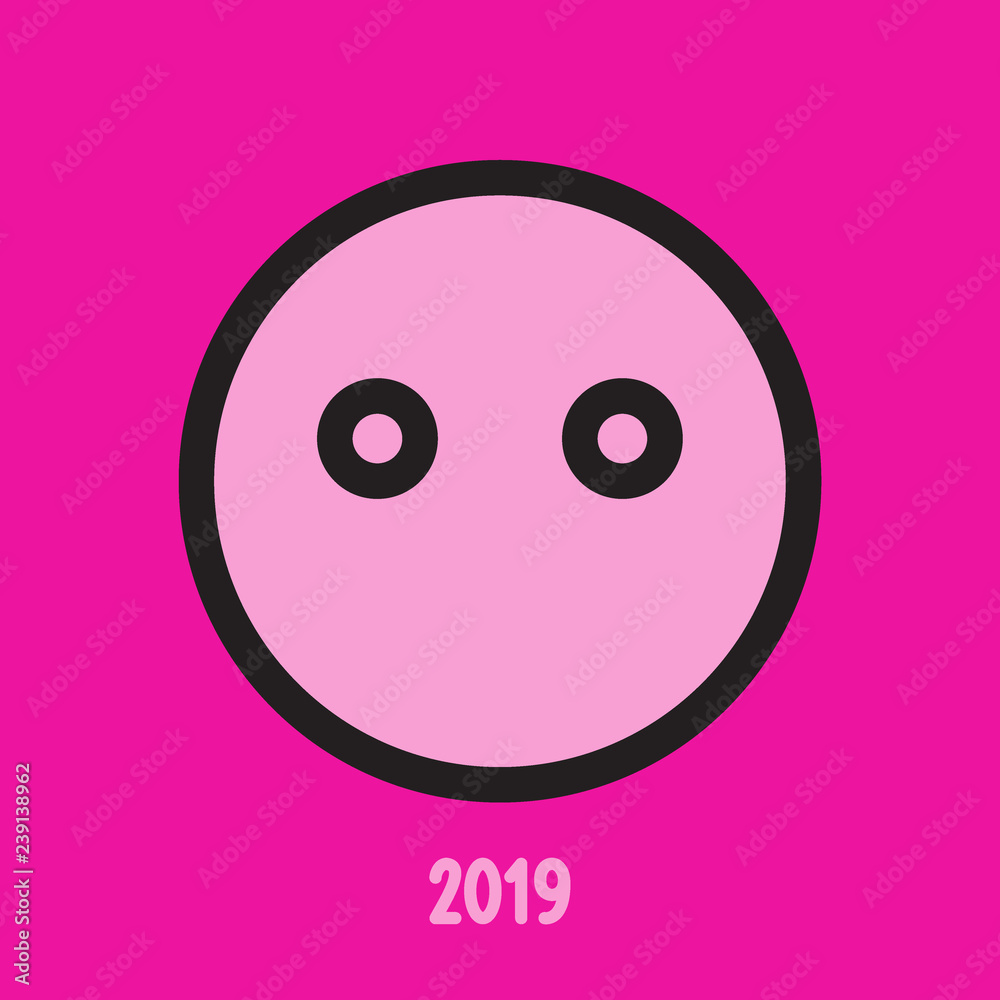 Happy New Year 2019. Year of the pig. Happy New Year 2019. Year of the pig.