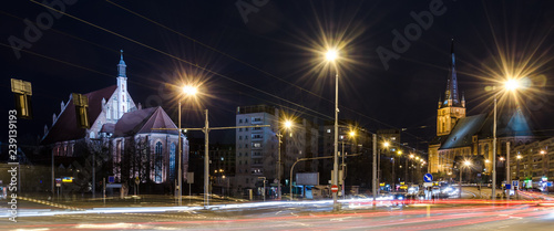 CITY AD NIGHT - A large crossroad in Szczecin