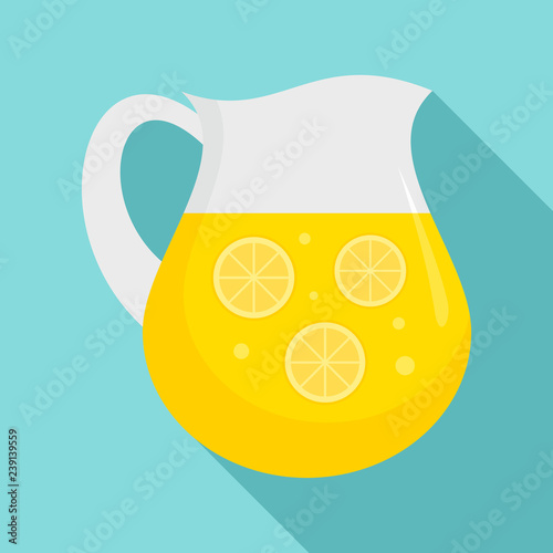 Lemonade jug icon. Flat illustration of lemonade jug vector icon for web design