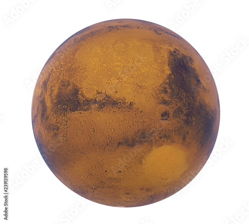 Fototapeta Naklejka Na Ścianę i Meble -  Planet Mars Isolated 