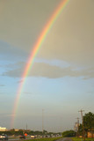 rainbow in summer after rain