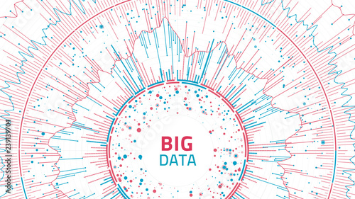Big data concept visualization. Data complexity representation. Graphic abstract background. Vector eps10
