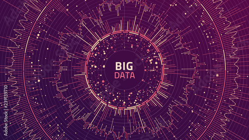 Big data concept visualization. Data complexity representation. Graphic abstract background. Vector eps10