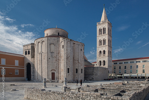 Roman forum and church St. Donata in Zadar, Croatia photo