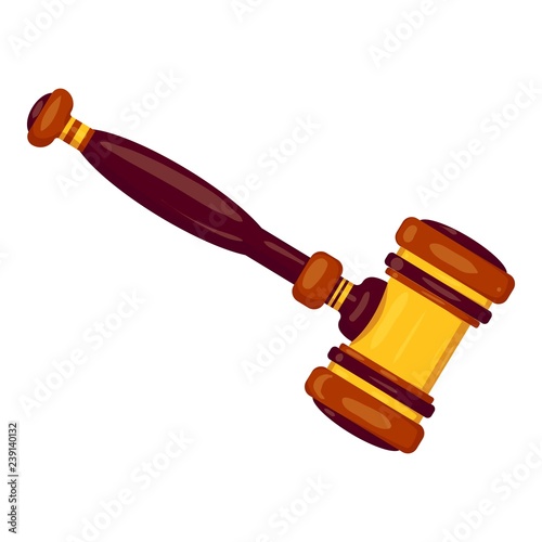 New judge gavel icon. Cartoon of new judge gavel vector icon for web design isolated on white background