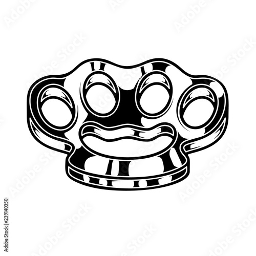 Brass knuckle illustration. Design element for logo, label, sign, poster, t shirt.