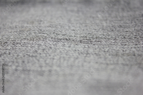 Gray Jeans Texture Empty Background. Denim Pattern of Grey Jean Fabric, Textured Stylish Surface Close Up Low Angle View. Linen Grungy Urban Clothing Detail to Use as Backdrop, Banner or Copy Space
