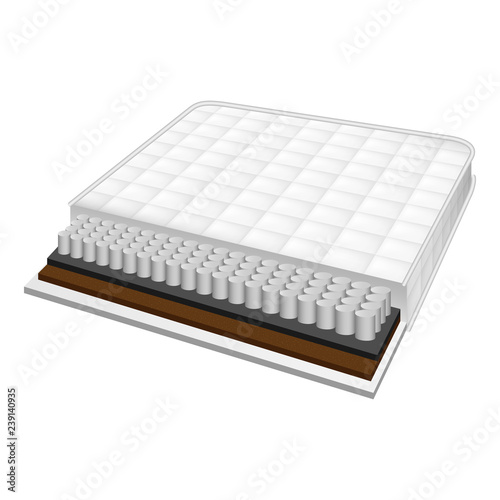 Mattress construction icon. Realistic illustration of mattress construction vector icon for web design